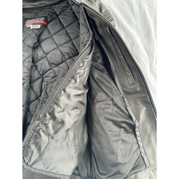 Brooks Black Leatherwear Biker Jacket Men's Size 46 Leather, Made in the USA - Picture 6 of 16